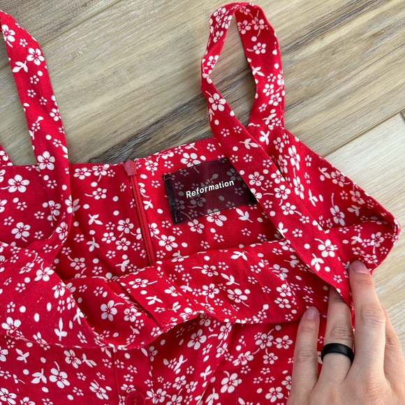 Red midi reformation dress - Picture 2 of 4